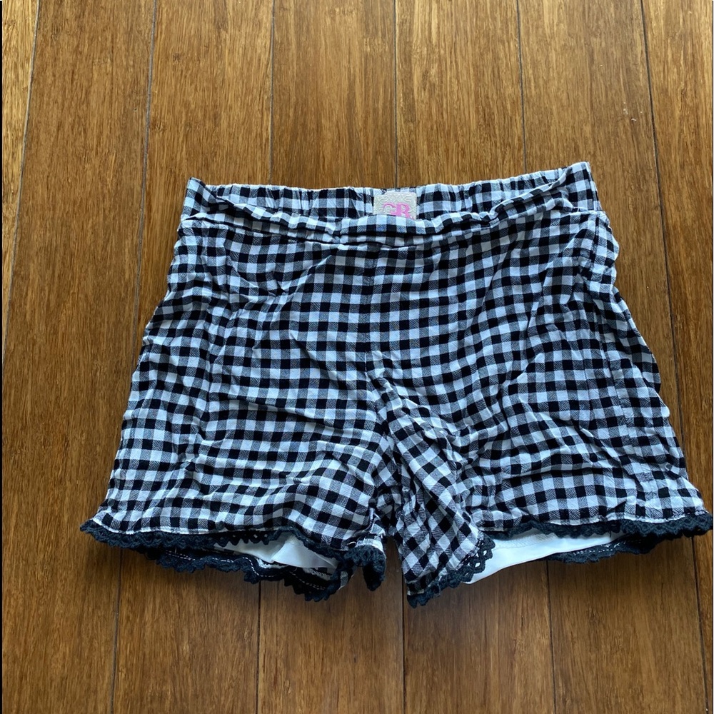 Black and white shorts